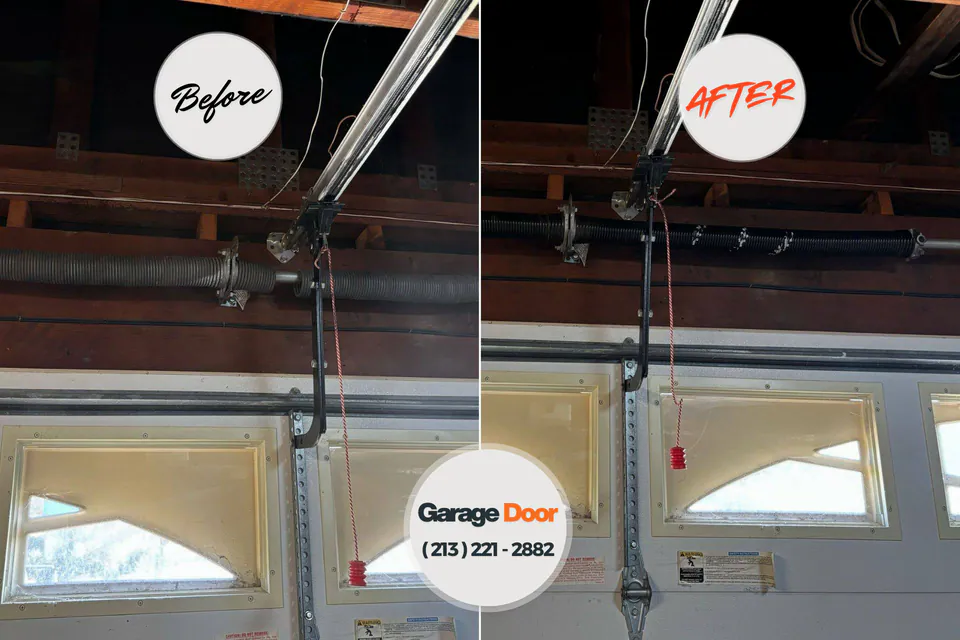 Before and after: garage door repair Coloma, MI
